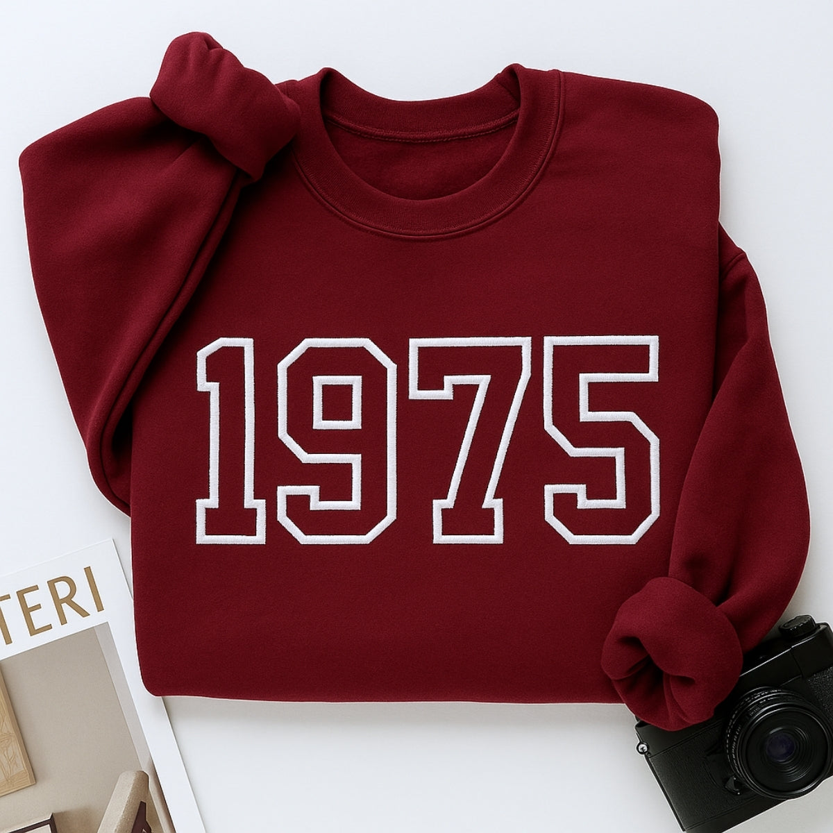 1975 Birthday Hoodies - Custom Birth Year Embroidered Sweatshirts - Perfect 50th Birthday Gift