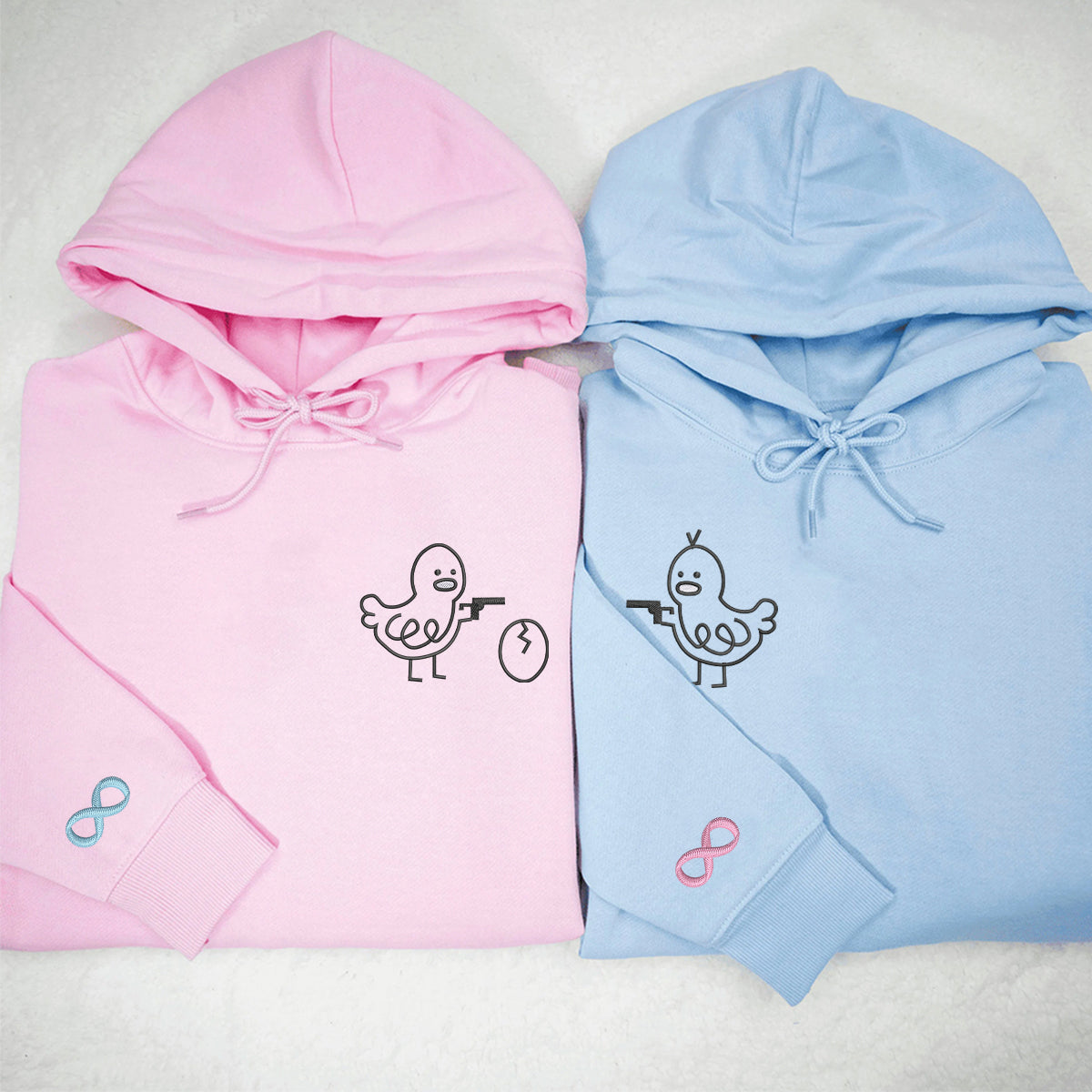Individuell bestickte Gangster Chicken Passende Hoodies für Paare