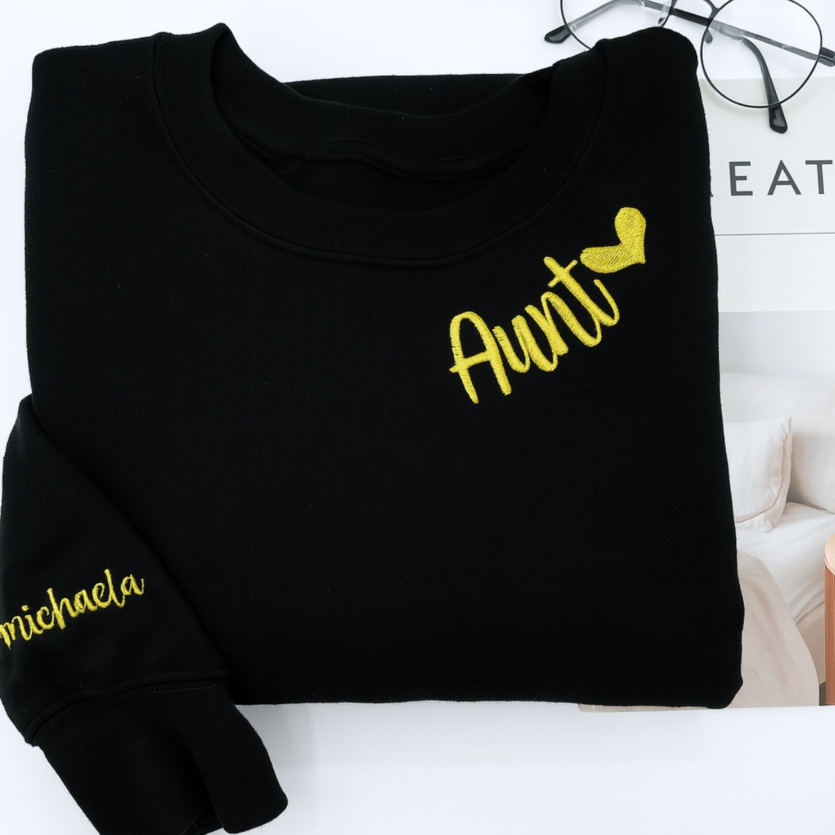 Individuell bestickte Engel- und Dämonenkatze-Kapuzenpullover für Paare