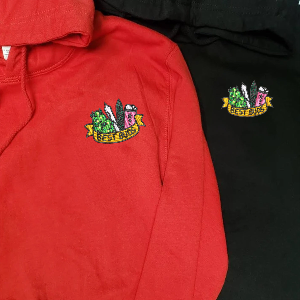 Individuell bestickte Best Buds Passende Hoodies für Paare