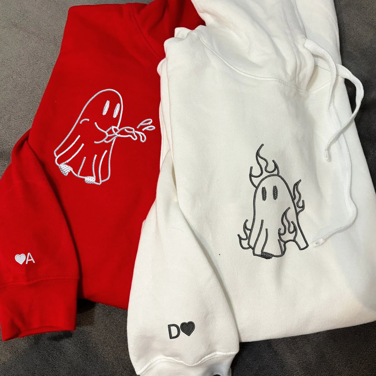 Individuell bestickte Ghost Firefighter Passende Hoodies für Paare