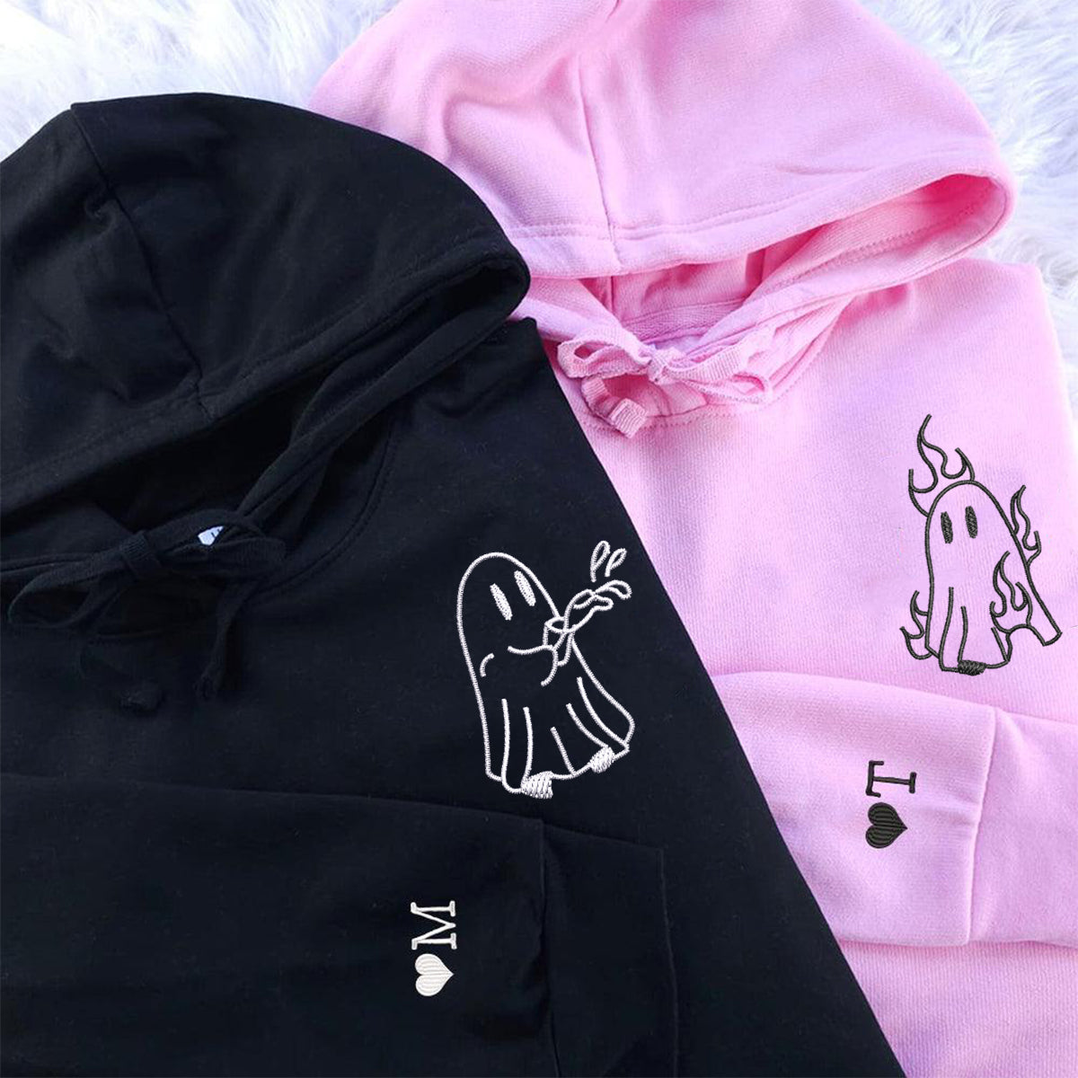 Individuell bestickte Ghost Firefighter Passende Hoodies für Paare