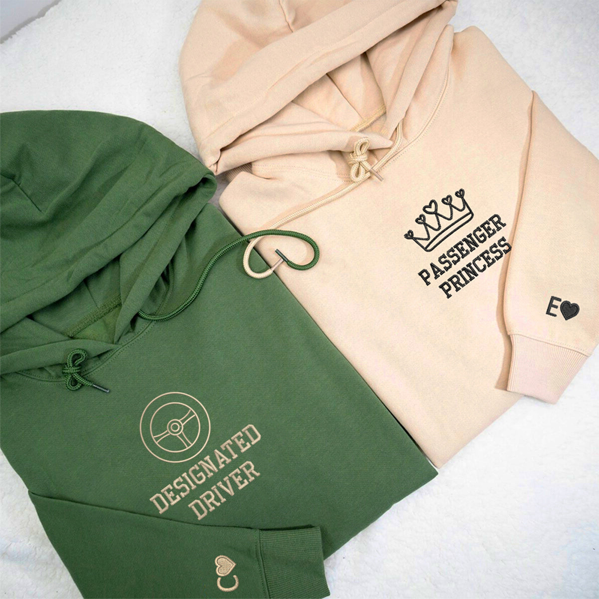 Individuell bestickte Passenger Princess Passende Hoodies für Paare