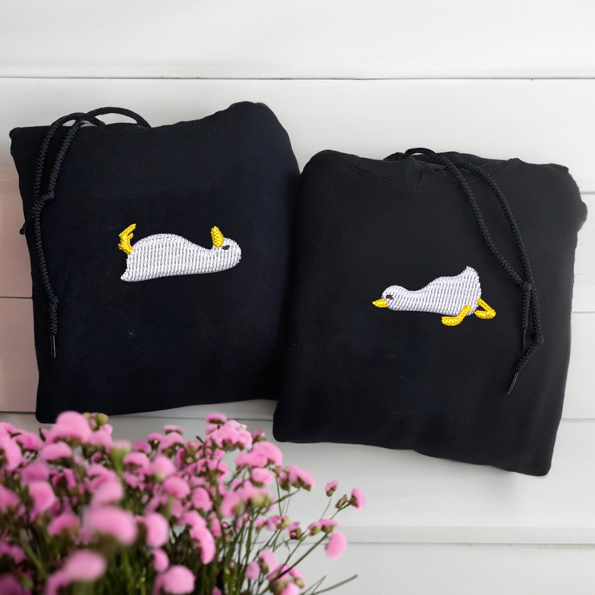 Individuell bestickte Sleepy Goose Passende Hoodies für Paare