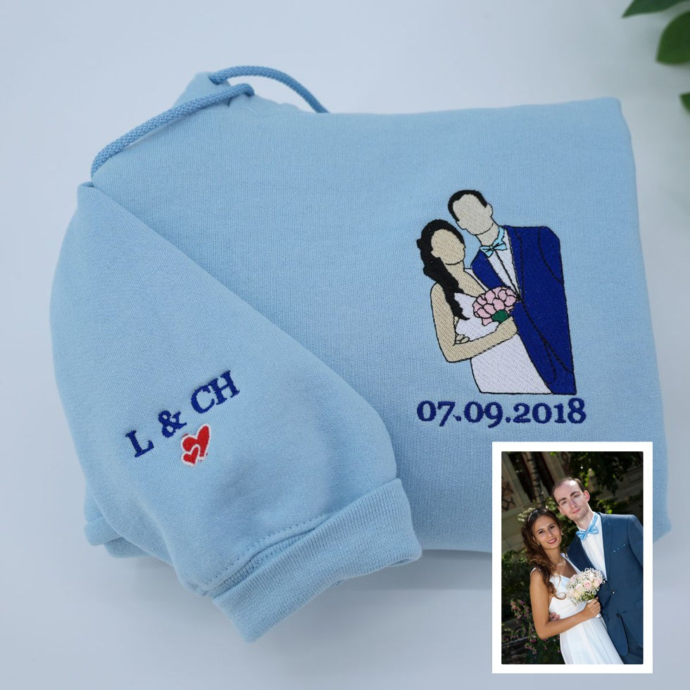 Sweats à capuche assortis brodés personnalisés avec ange et chat démon pour couples