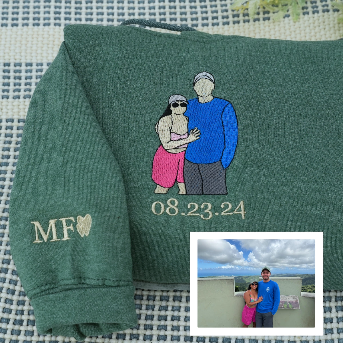 Sweats à capuche assortis brodés personnalisés avec ange et chat démon pour couples