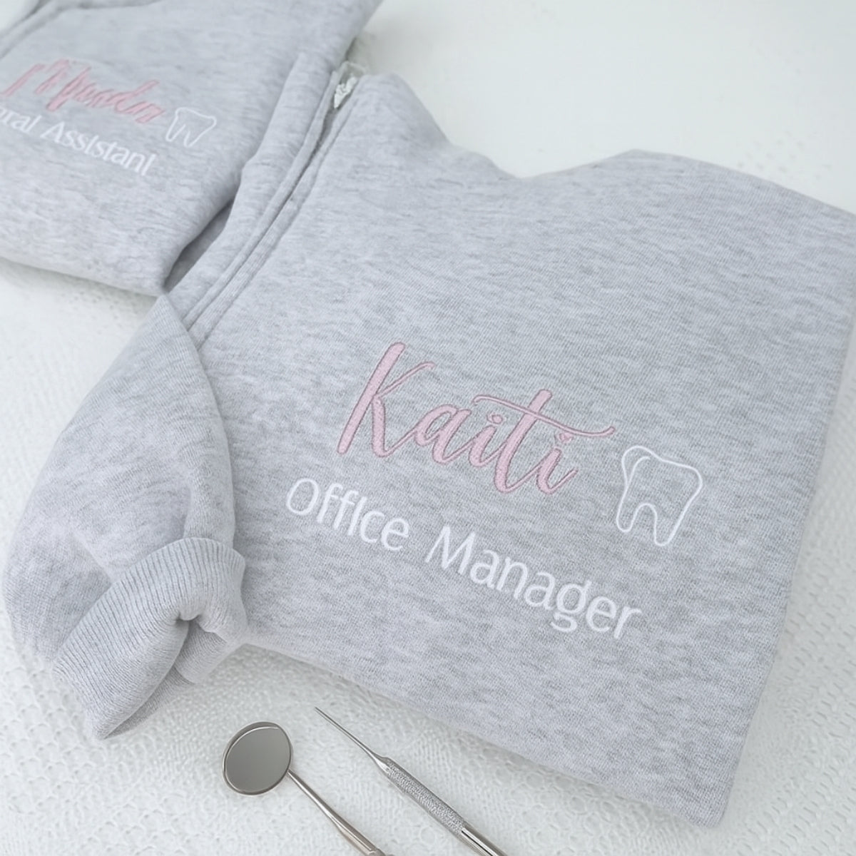 Individuell bestickte Engel- und Dämonenkatze-Kapuzenpullover für Paare