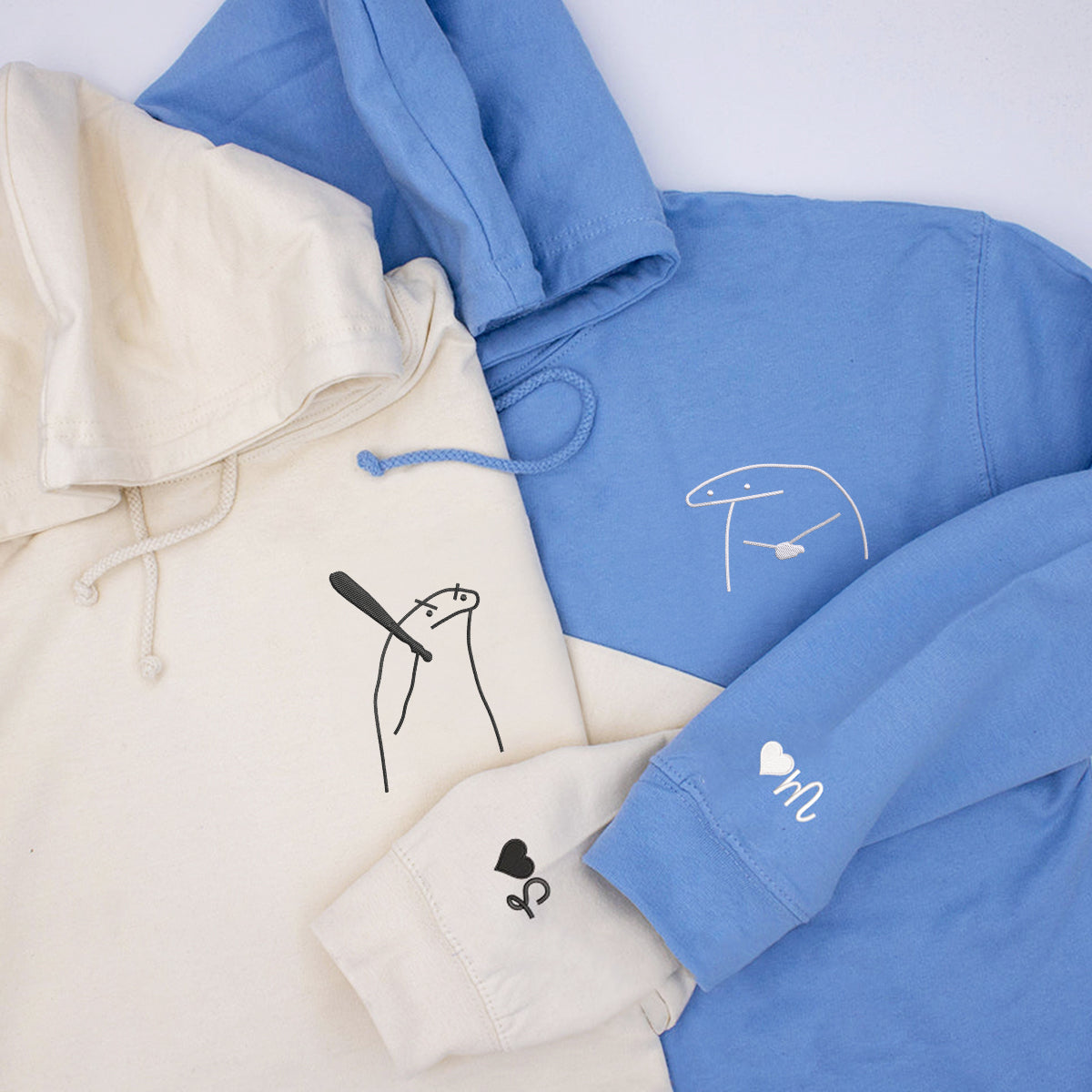 Individuell bestickte Angry Couple Passende Hoodies für Paare