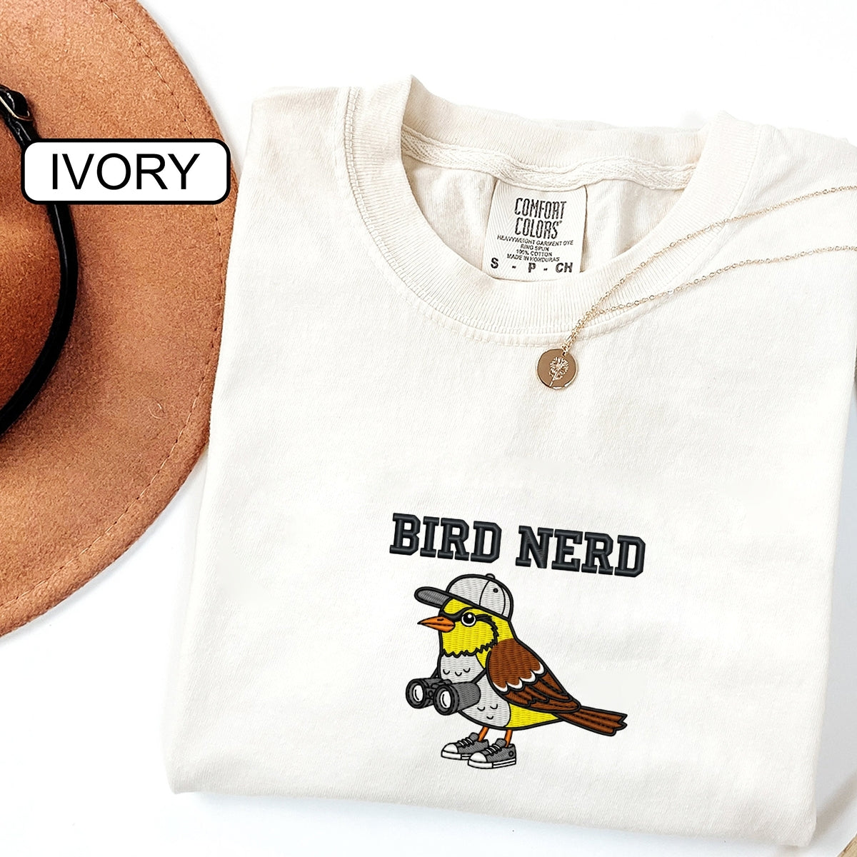 Custom Embroidered Bird Nerd T-Shirt | Funny Bird Watcher Tee – Bird Lover Gift