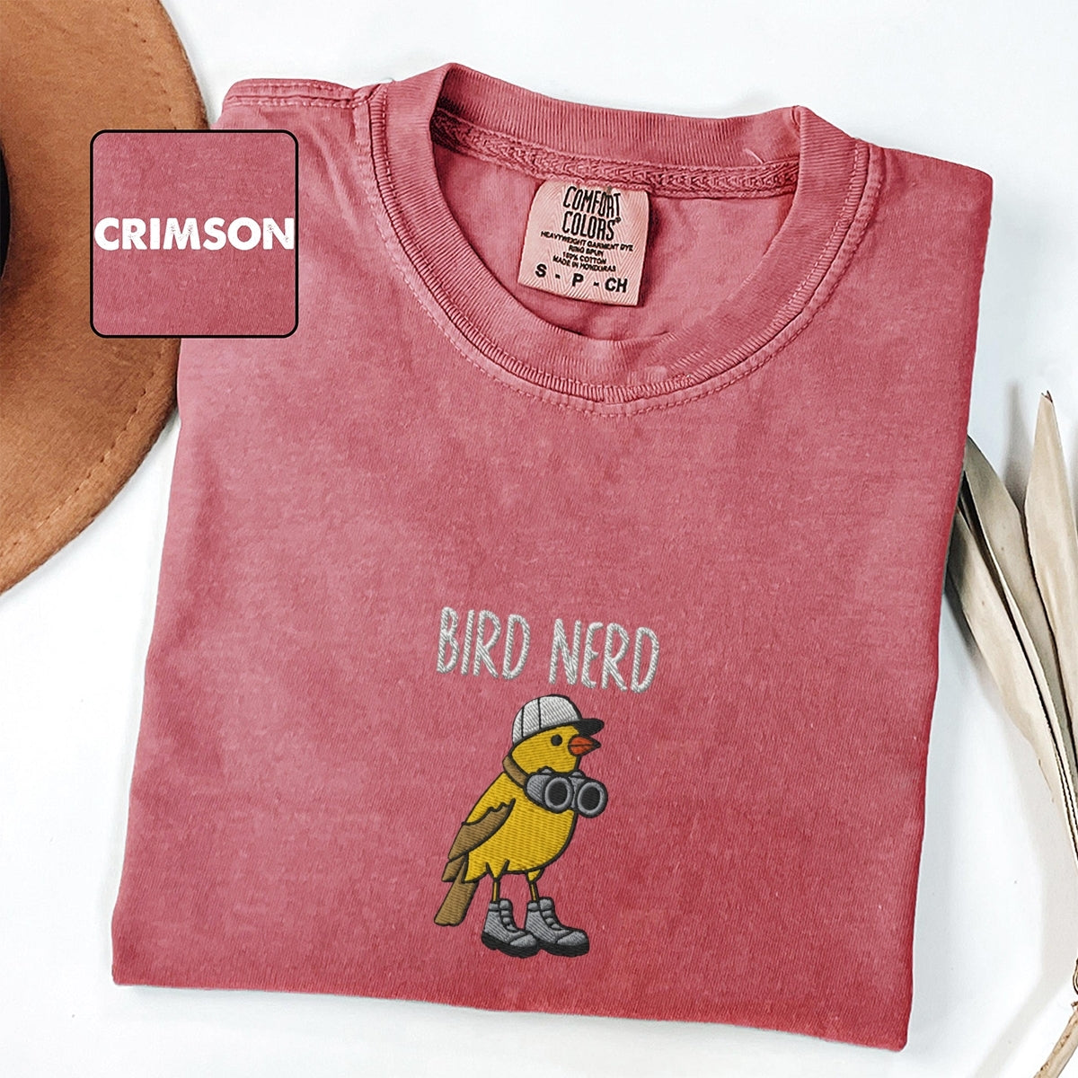 Custom Embroidered Bird Nerd T-Shirt | Funny Bird Watcher Tee – Cute Nature & Backyard Bird Lover Gift