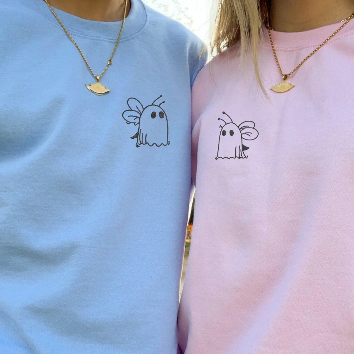Individuell bestickte Engel- und Dämonenkatze-Kapuzenpullover für Paare