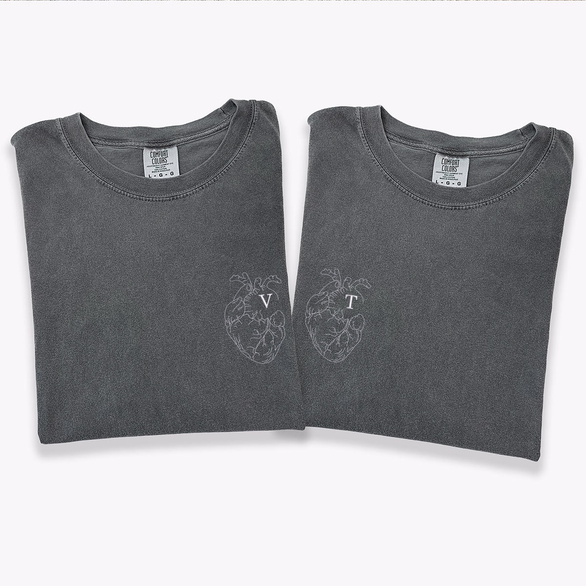 Individuell bestickte T-Shirts für Paare