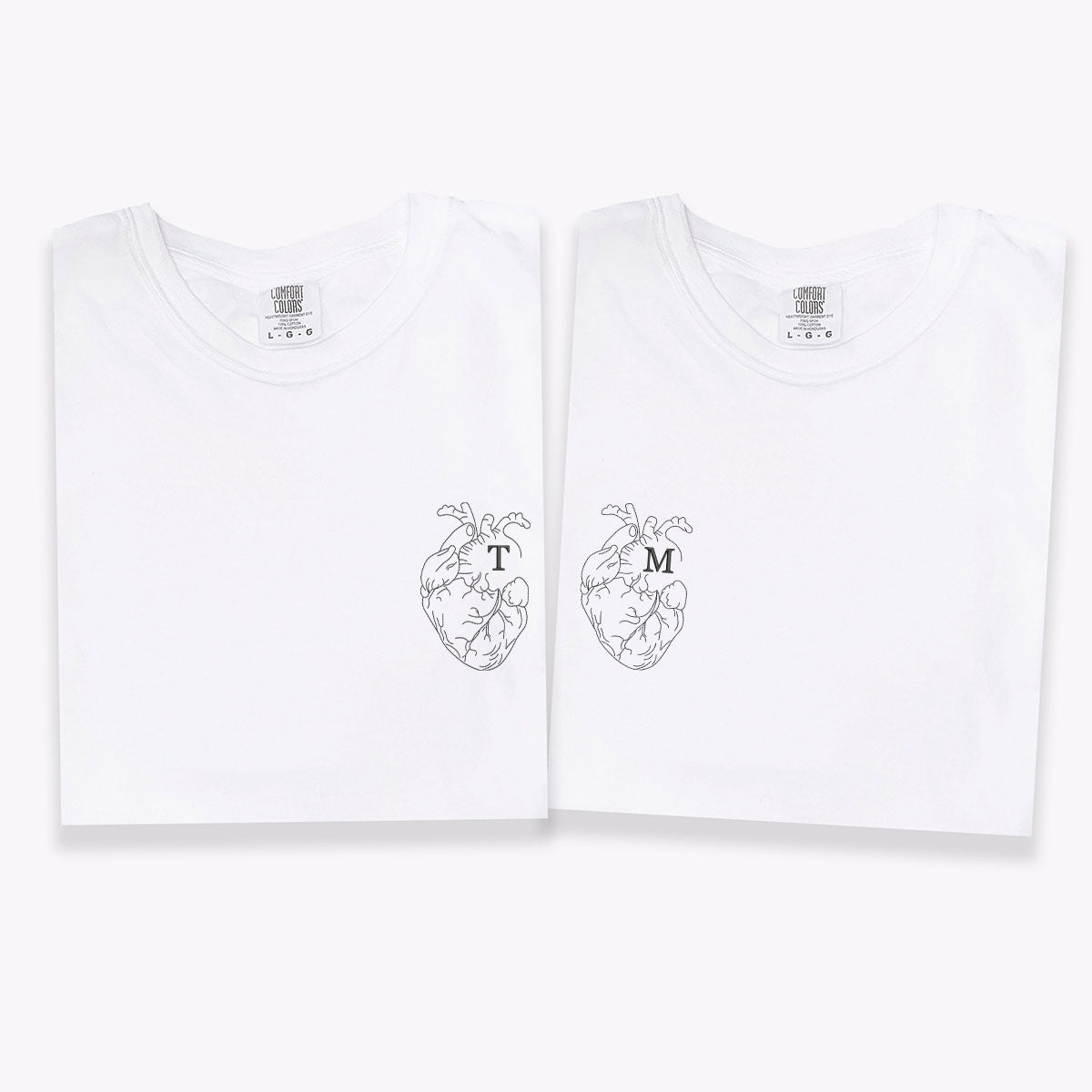 Individuell bestickte T-Shirts für Paare
