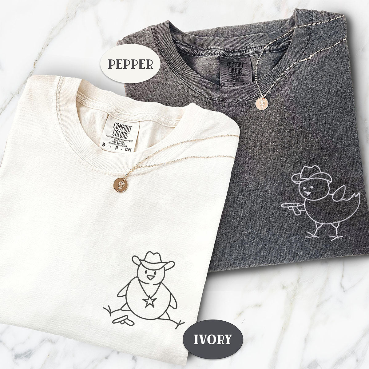 Individuell bestickte Chick Sheriffs passende T-Shirts für Paare