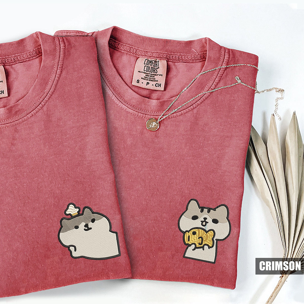 Individuell bestickte süße Katzen-T-Shirts für Paare