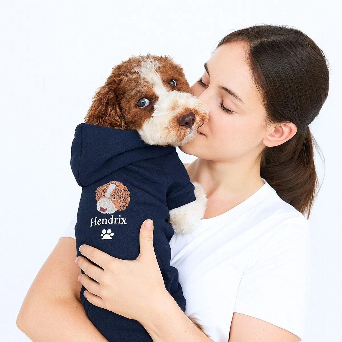 Sweats à capuche assortis brodés personnalisés avec ange et chat démon pour couples