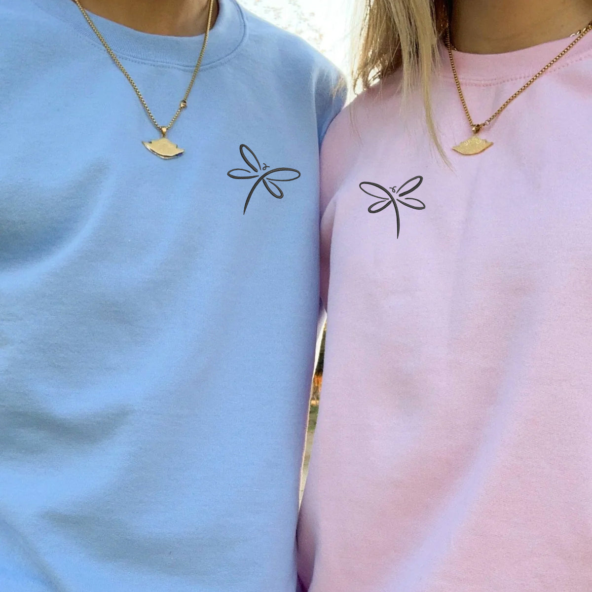 Individuell bestickte Engel- und Dämonenkatze-Kapuzenpullover für Paare
