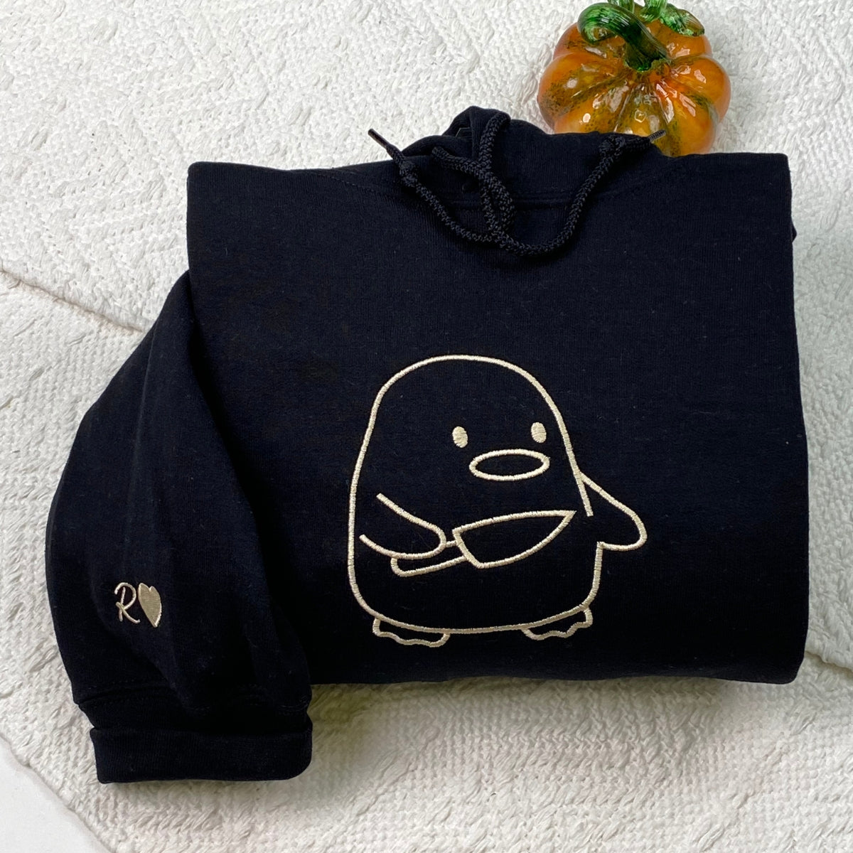 Individuell bestickte Enten-Enten-Gans-Kapuzenpullover für Paare