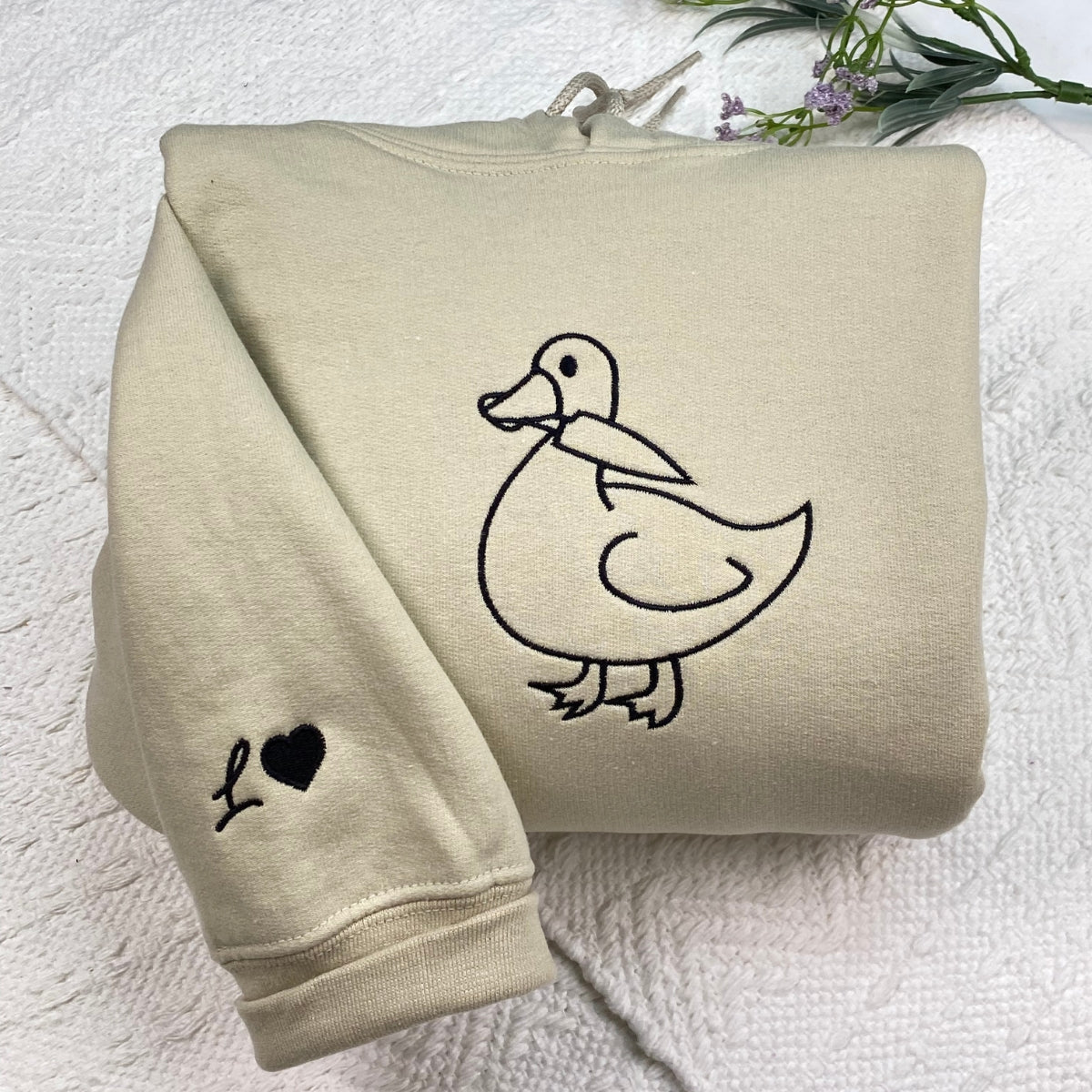 Individuell bestickte Enten-Enten-Gans-Kapuzenpullover für Paare