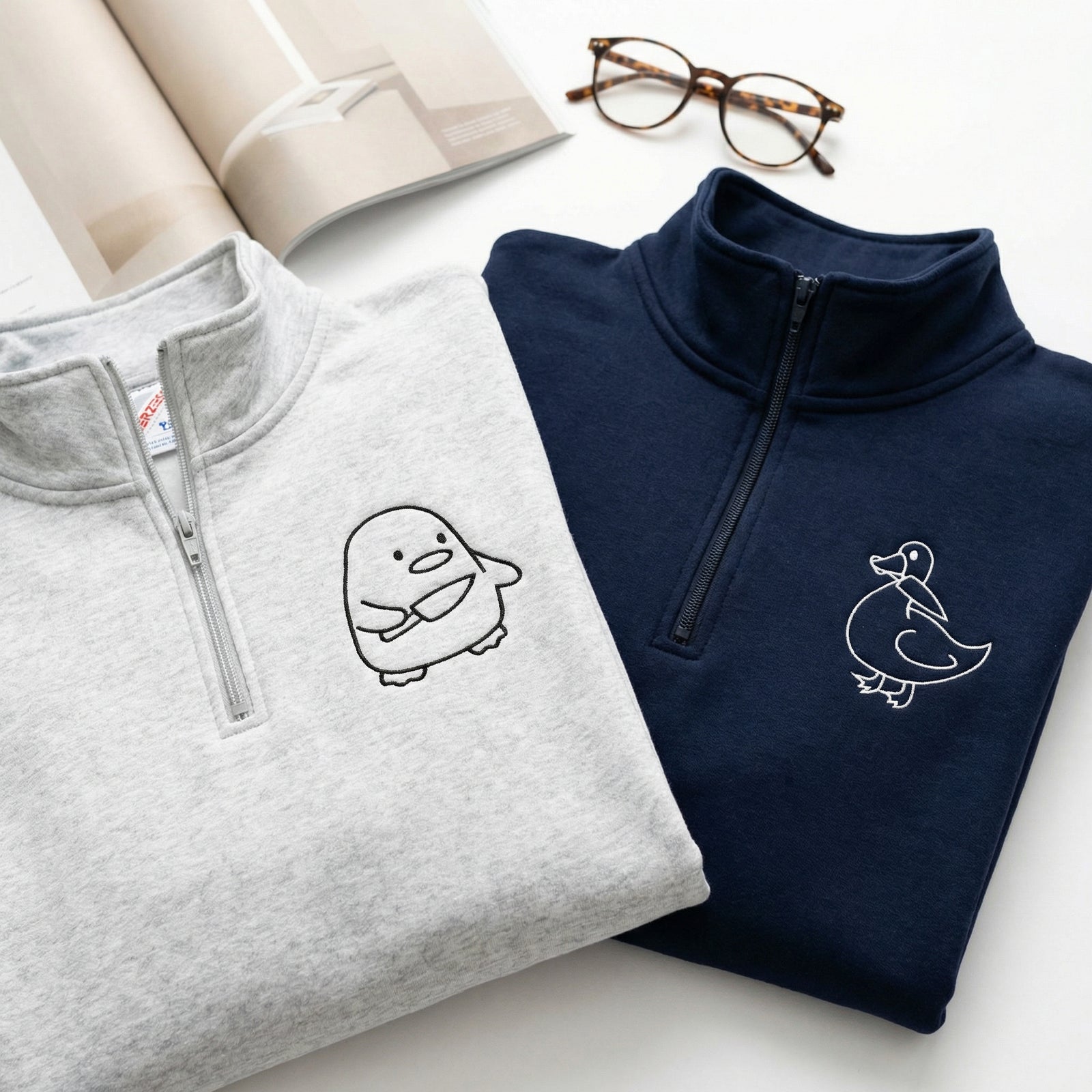 Sweats à capuche brodés personnalisés assortis pour couples