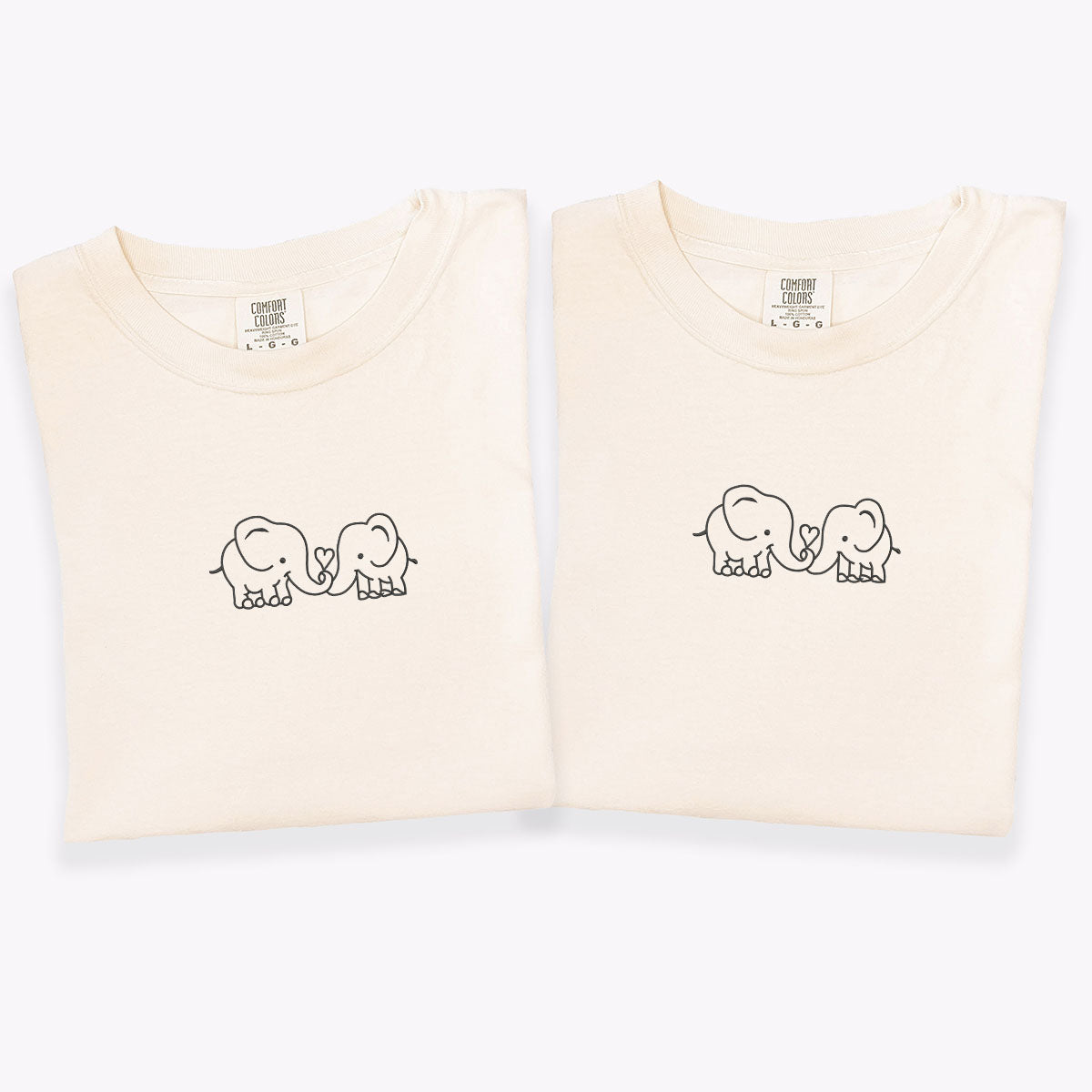Individuell bestickte Elefantenliebe Passende T-Shirts für Paare