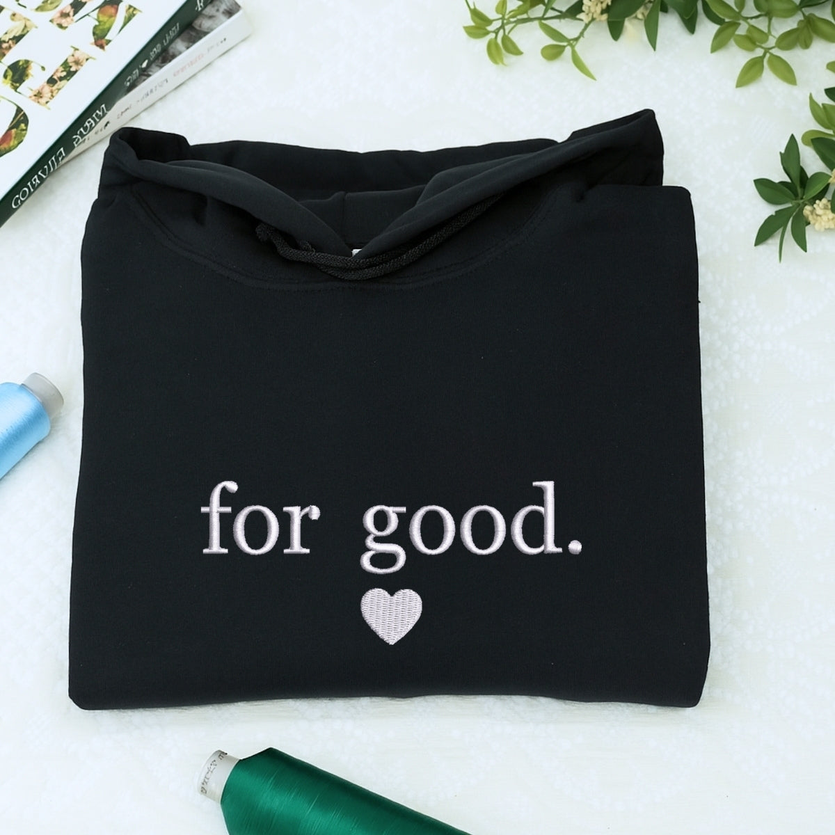 Individuell bestickte Engel- und Dämonenkatze-Kapuzenpullover für Paare