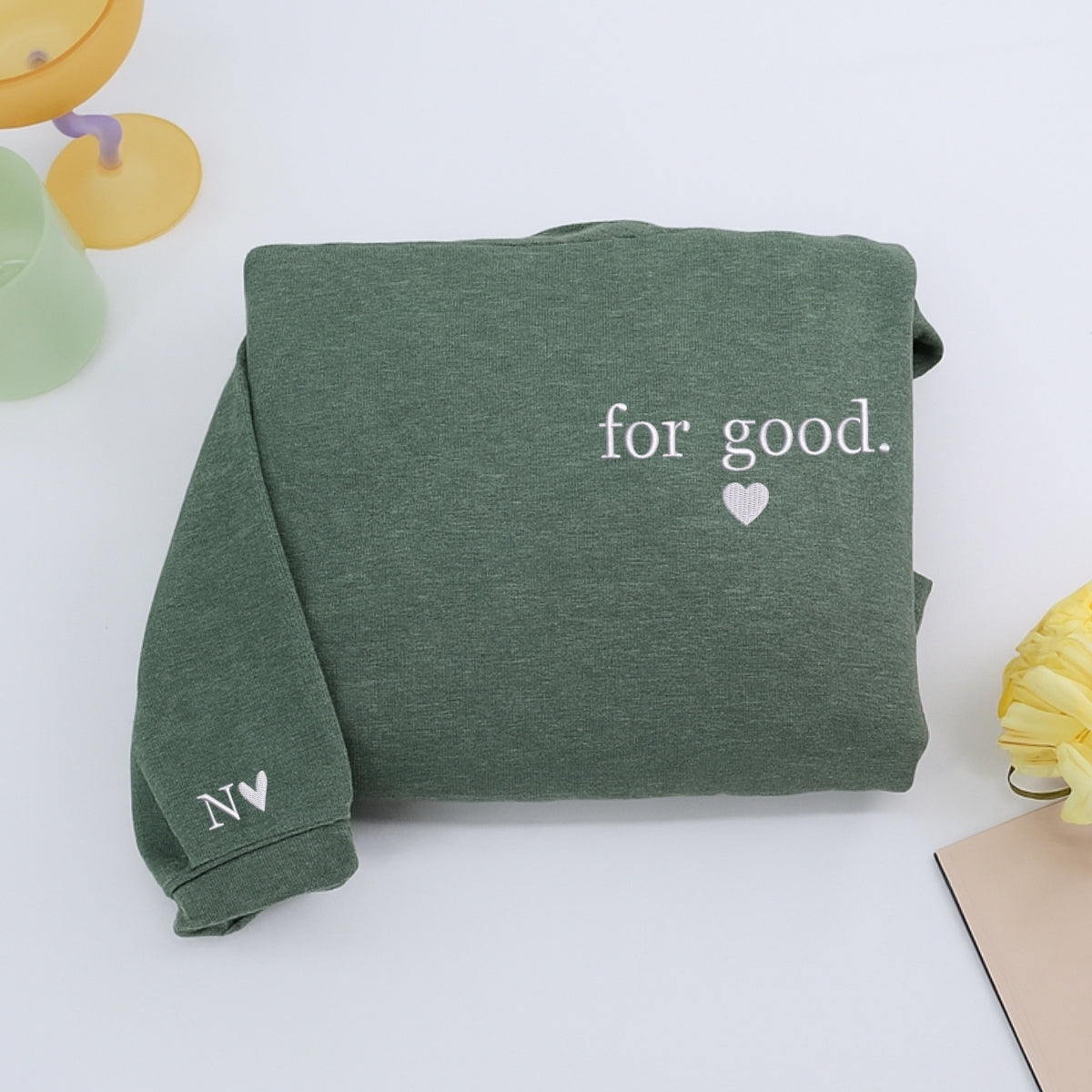 Individuell bestickte Engel- und Dämonenkatze-Kapuzenpullover für Paare