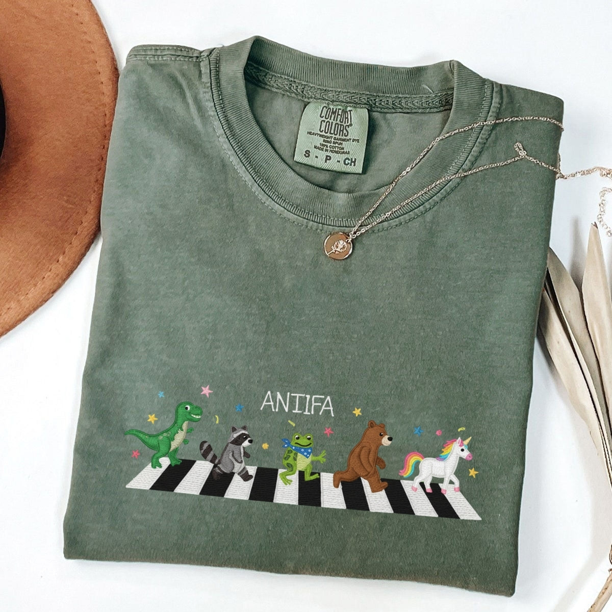 Custom Embroidered Freedom Frog T-Shirt | Anti-Fascism Meme Tee – Whimsical Animal Crossing