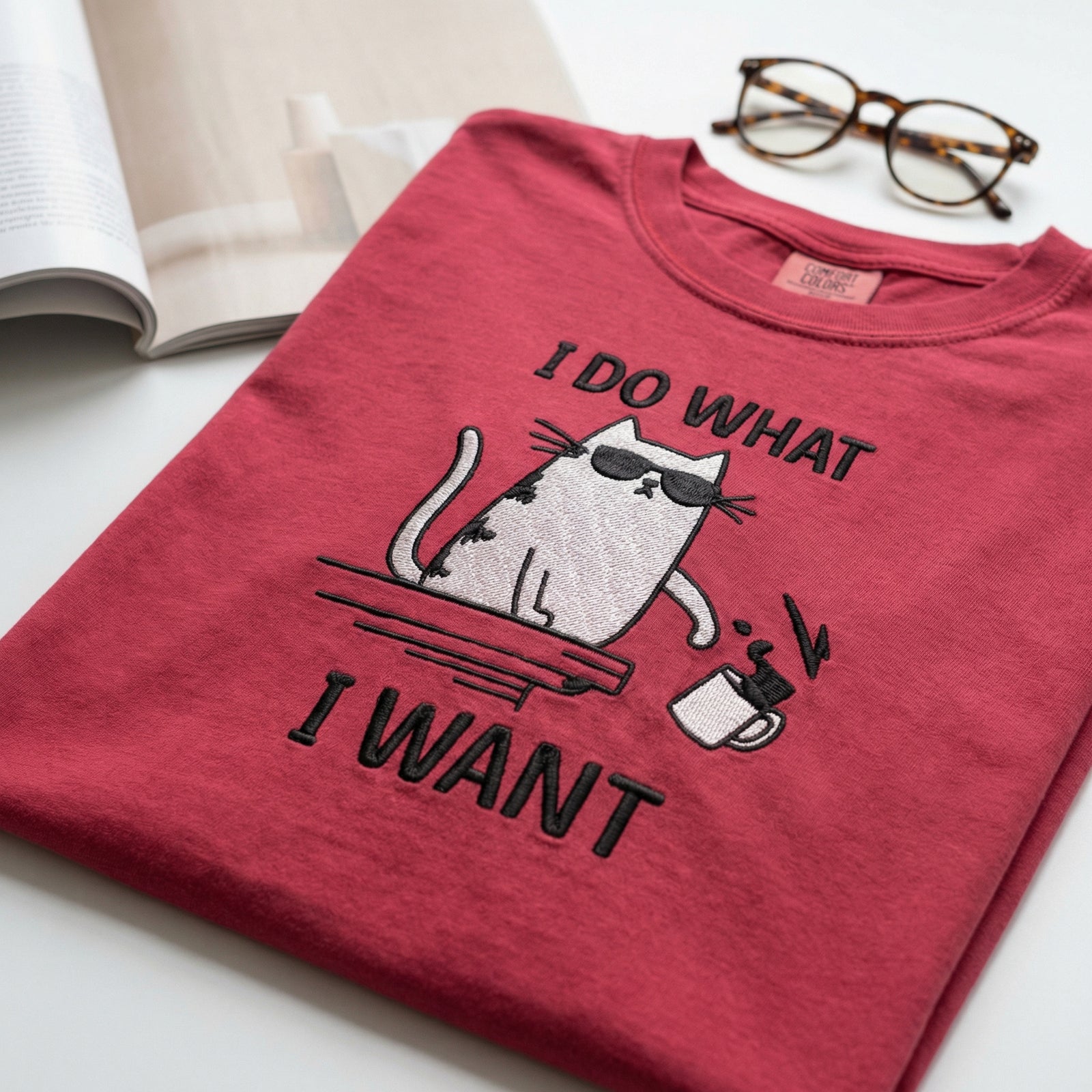 Individuell bestickte Engel- und Dämonenkatze-Kapuzenpullover für Paare