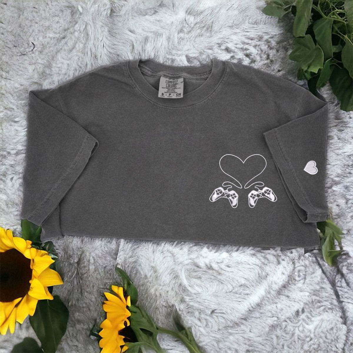Individuell bestickte Gamer-Controller-Liebes-T-Shirts für Paare