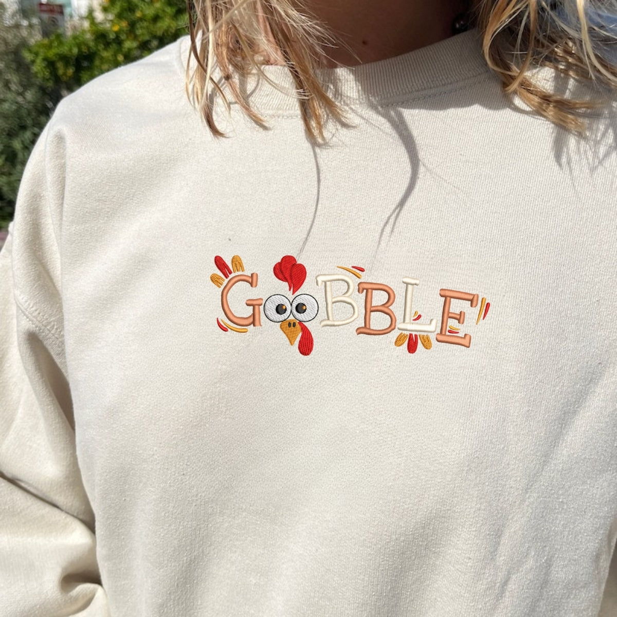 Custom Embroidered Gobble Till You Wobble Hoodie | Funny Thanksgiving Sweatshirt – Cozy Fall Embroidery Gift