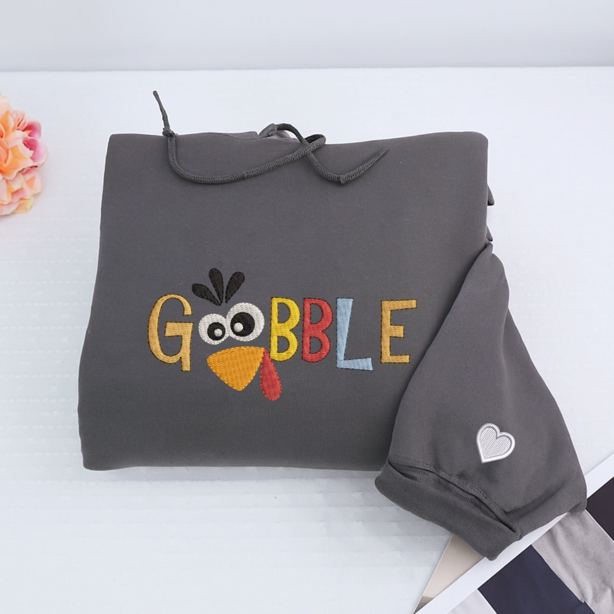 Sweats à capuche assortis brodés personnalisés avec ange et chat démon pour couples