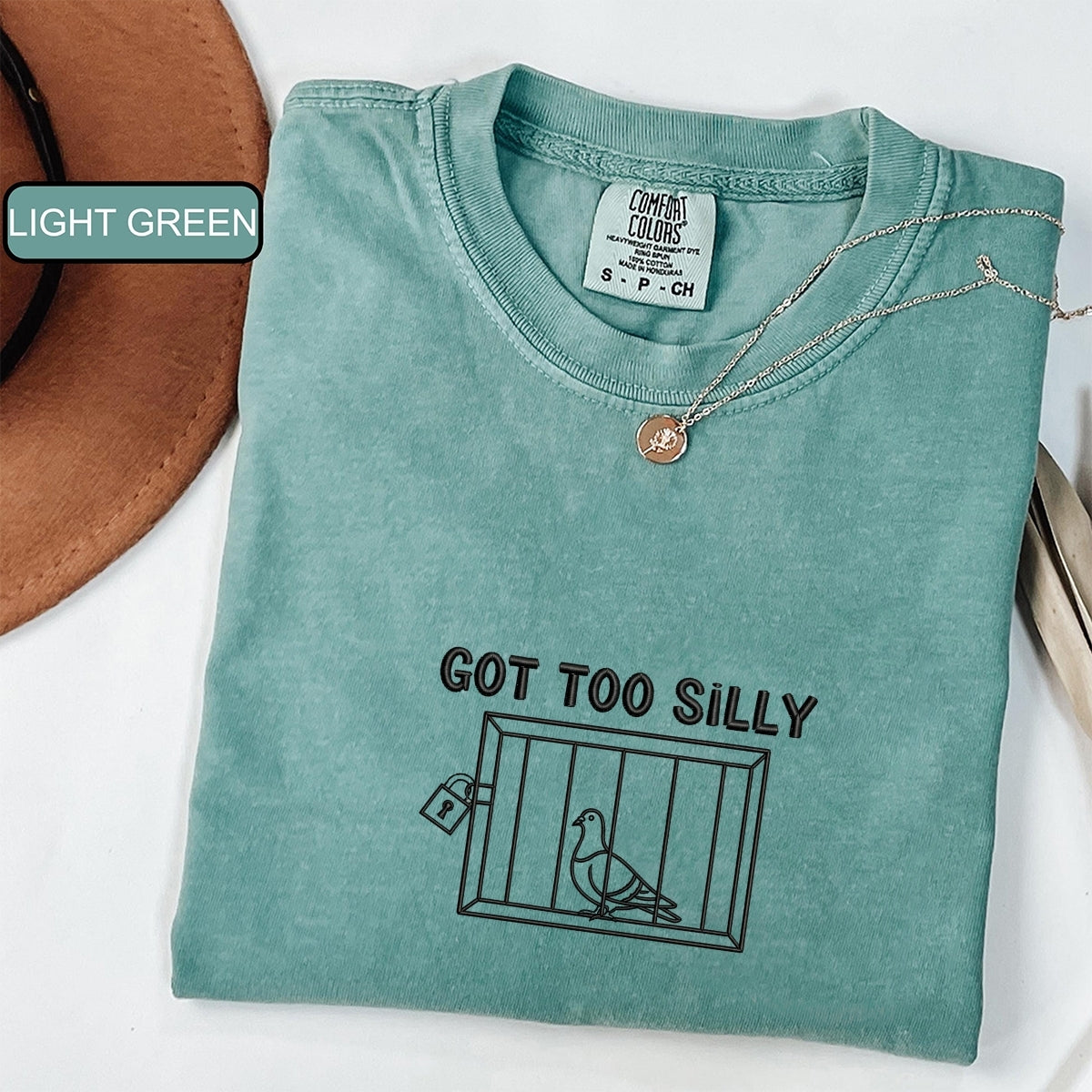 Custom Embroidered Got Too Silly T-Shirt | Funny Silly Bird Meme Tee – Cute Animal Shirt Gift