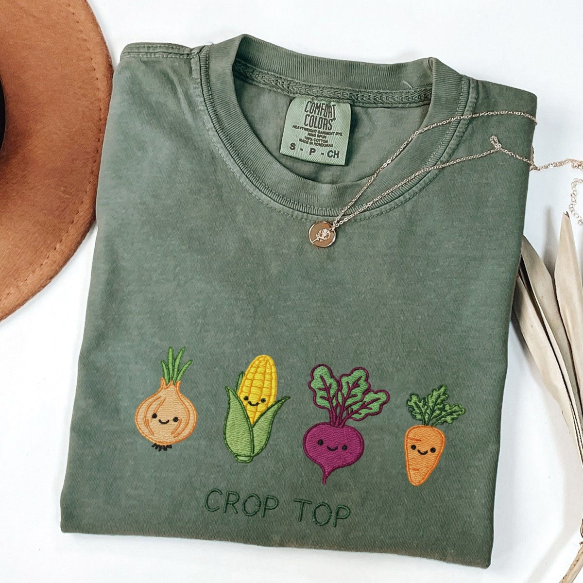 Custom Embroidered I’ll Be in My Office Gardening Crop Top T-Shirt | Funny Plant Mom Tee – Cottagecore Farmer Gift