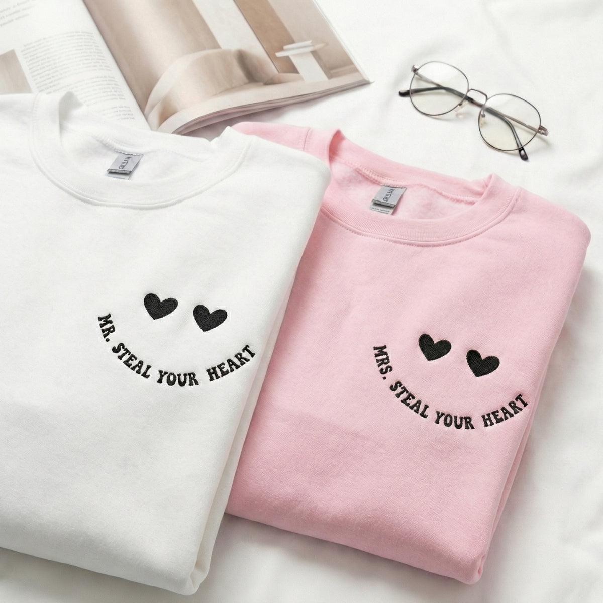 Individuell bestickte Enten-Enten-Gans-Kapuzenpullover für Paare