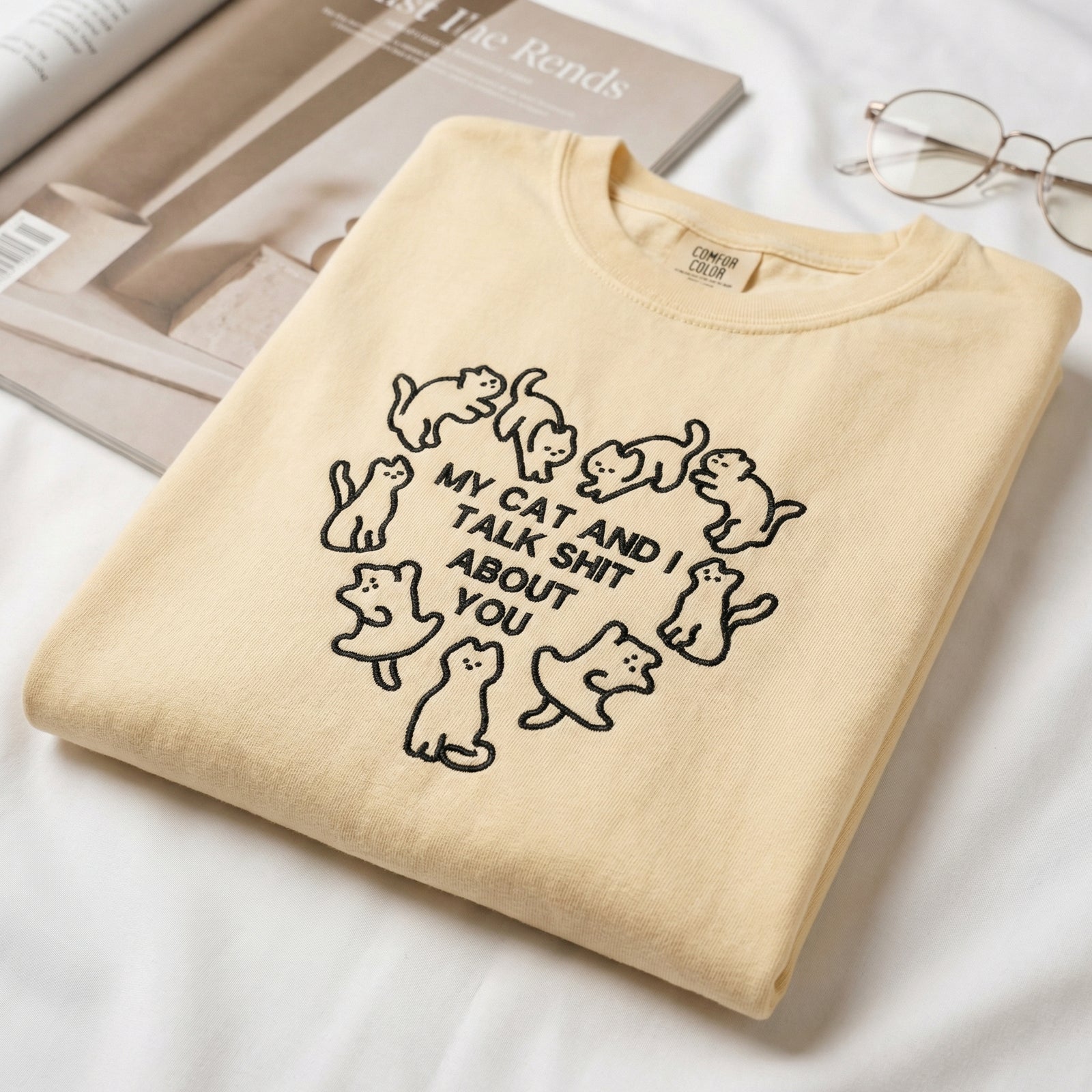 Individuell bestickte Engel- und Dämonenkatze-Kapuzenpullover für Paare