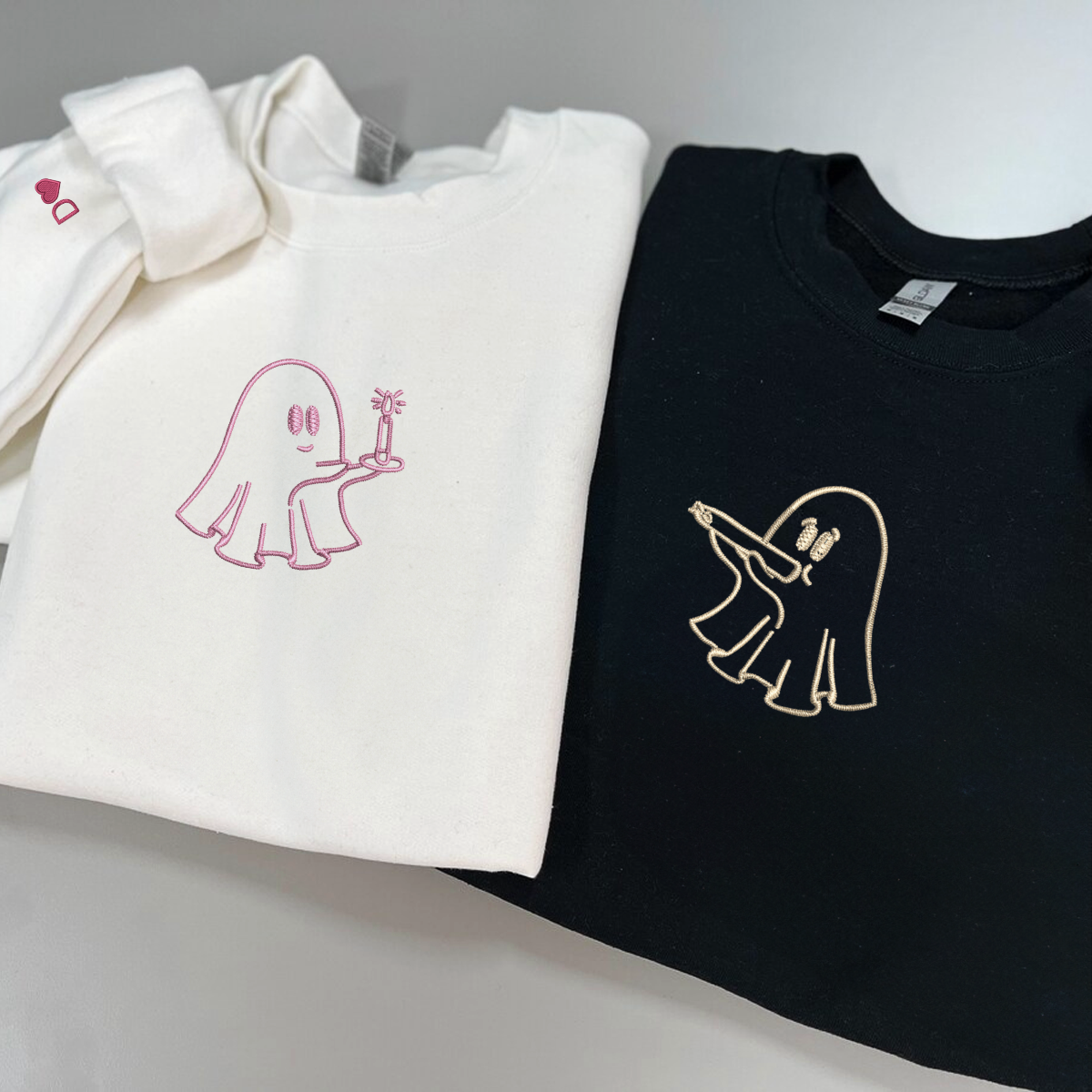 Benutzerdefinierte bestickte Need a Light Stoner Ghosts passende Hoodies für Paare