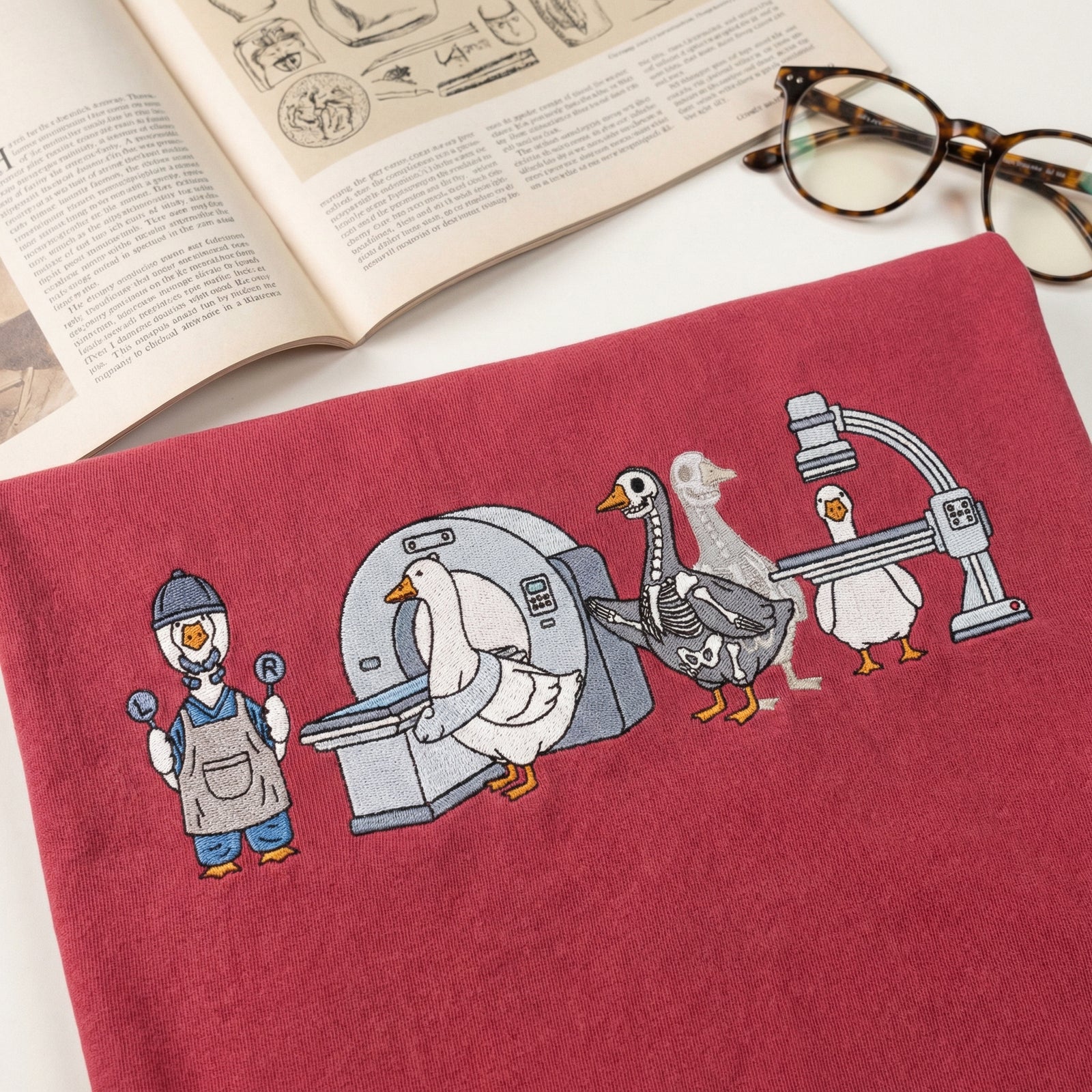 Custom Embroidered Radiologic Technologist Goose T-Shirt - Funny X-Ray Tech CT MRI Comfort Colors Shirt