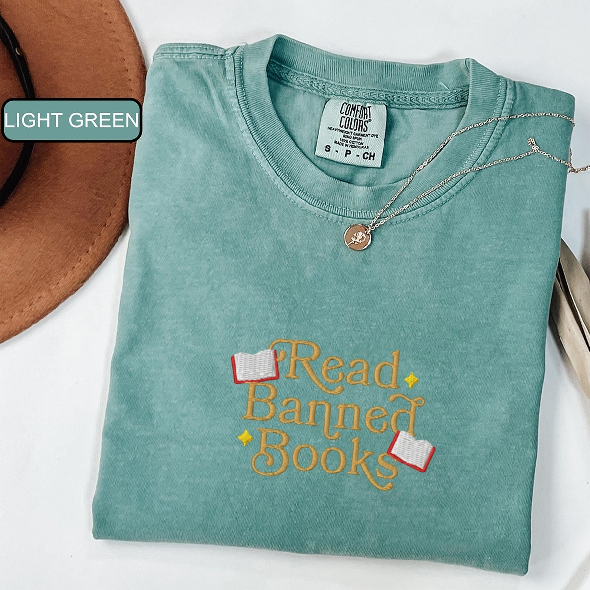 Custom Embroidered Read Banned Books T-shirt - Thoughtful Gift for Readers & Bookworms