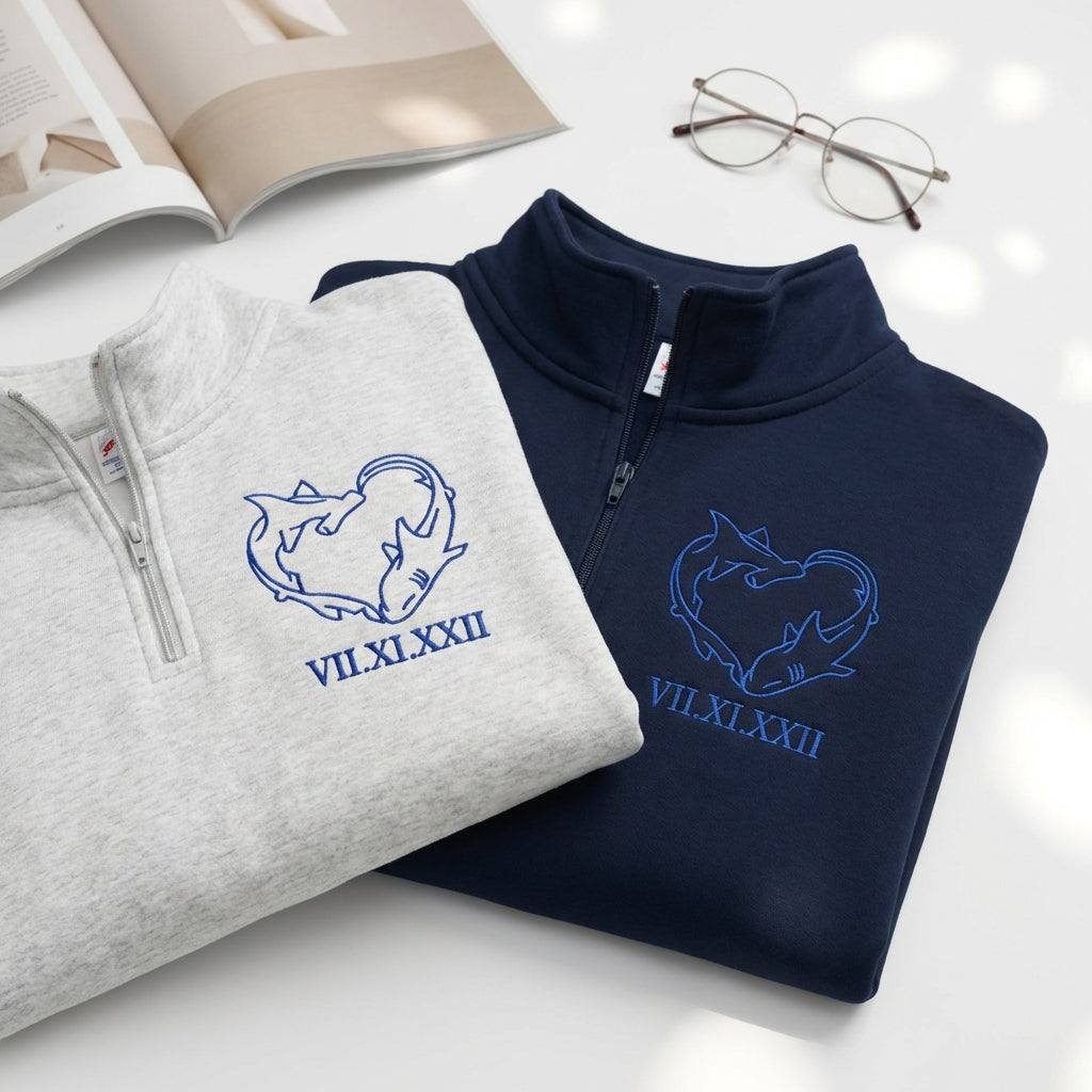 Sweats à capuche brodés personnalisés assortis pour couples