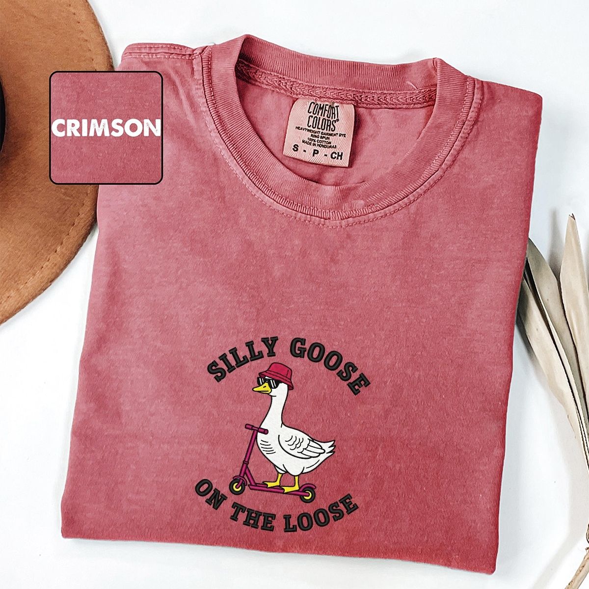 Custom Embroidered Silly Goose On The Loose T-Shirt | Funny Goose Meme Tee – Cute Animal Shirt Gift