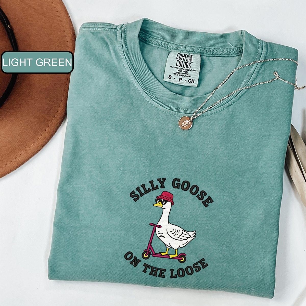 Custom Embroidered Silly Goose On The Loose T-Shirt | Funny Goose Meme Tee – Cute Animal Shirt Gift