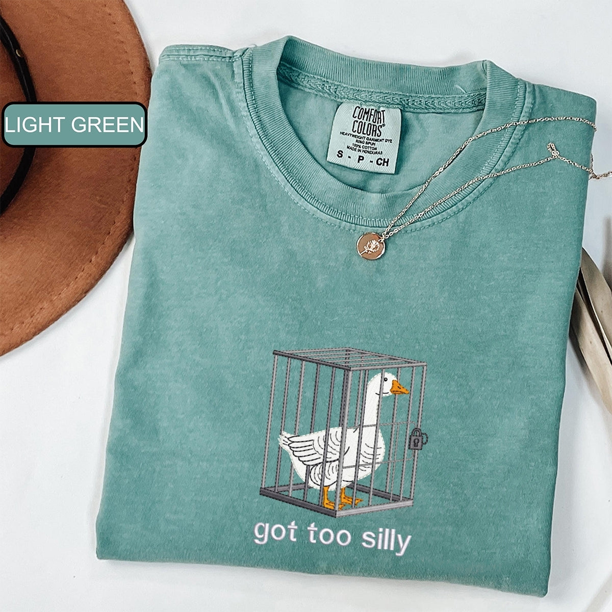 Custom Embroidered Silly Goose T-Shirt | Got Too Silly Funny Meme Tee – Cute Animal Shirt Gift