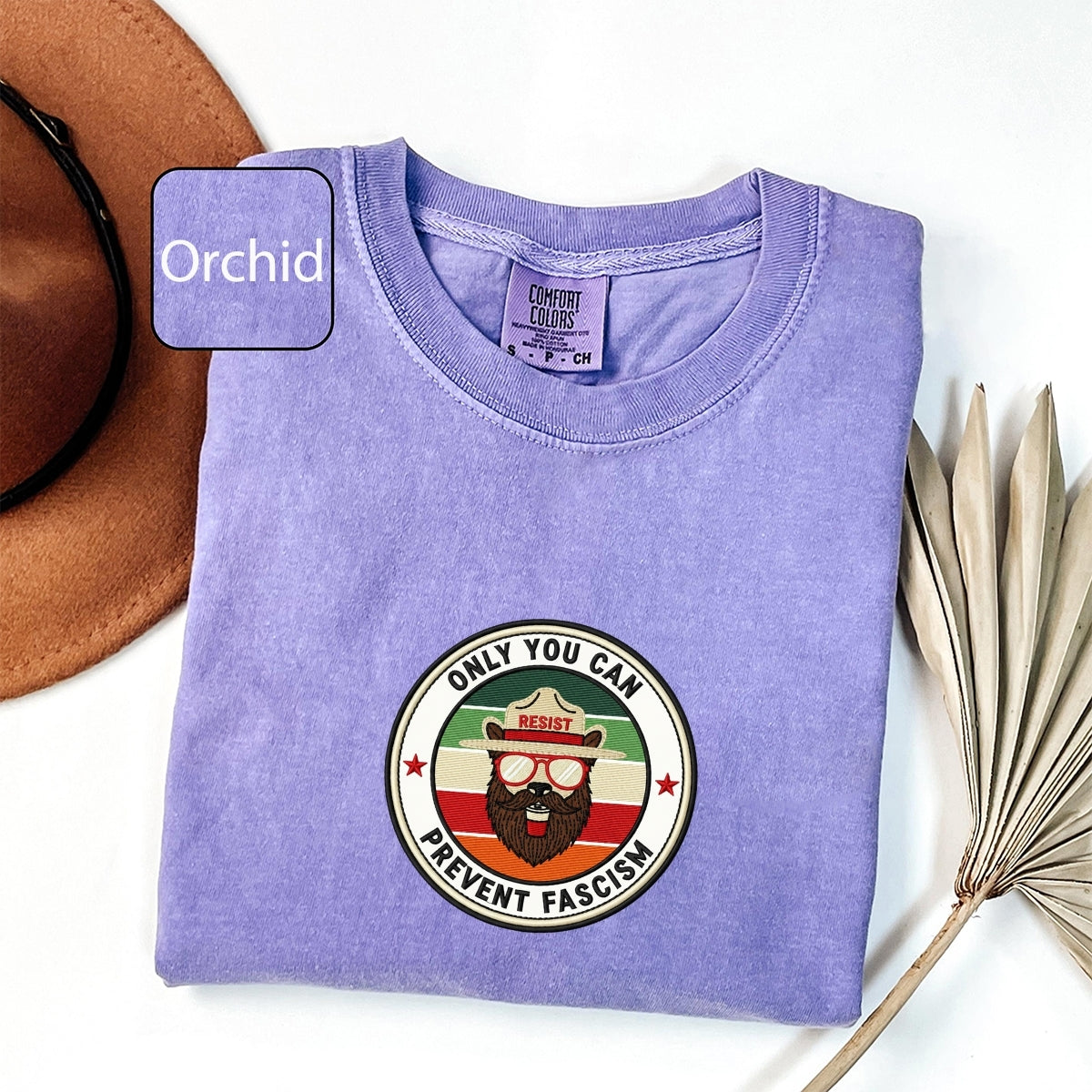 Custom Embroidered Smokey Bear Resist T-Shirt | Funny Political Tee – Liberal Activist Forest Protection Gift