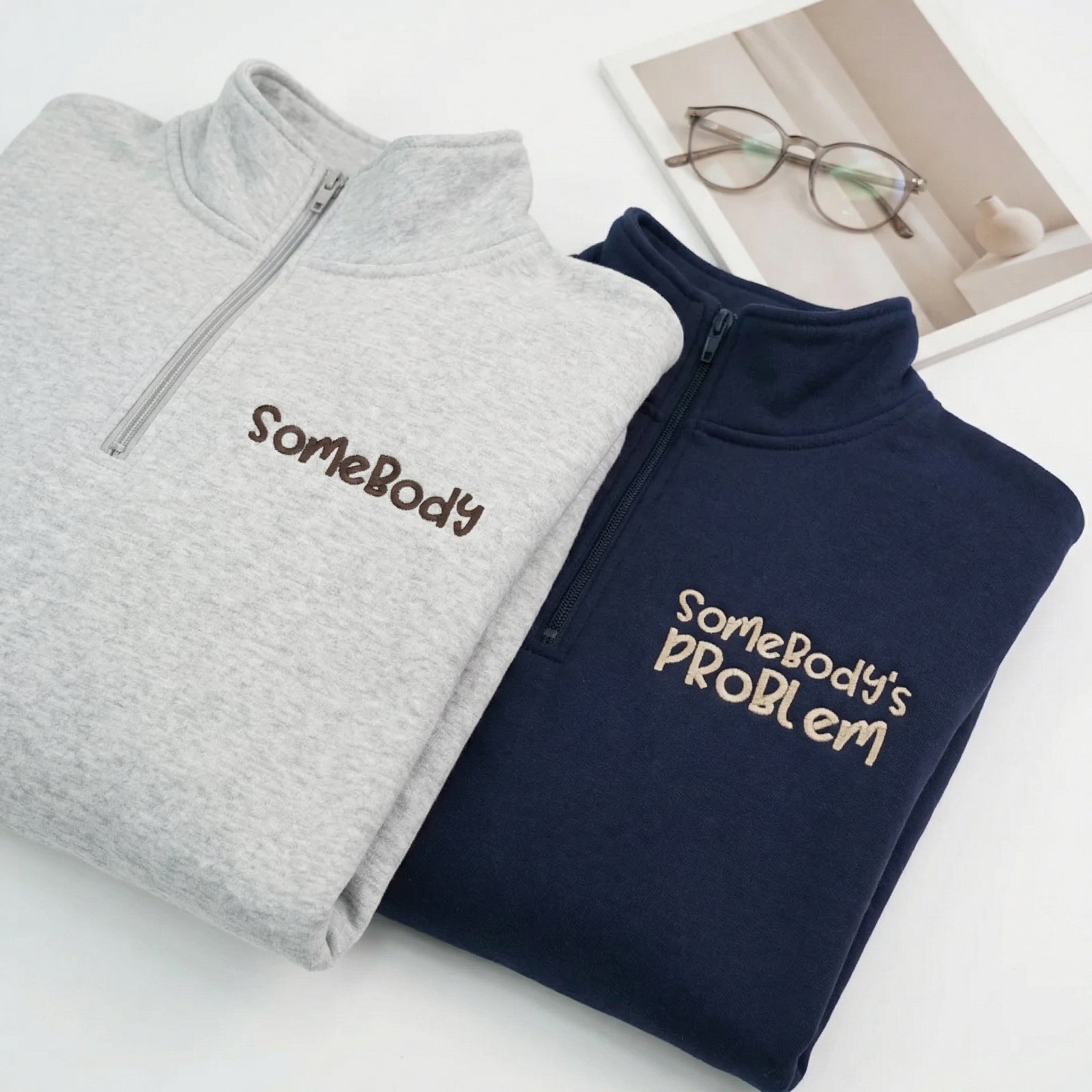 Sweats à capuche brodés personnalisés assortis pour couples