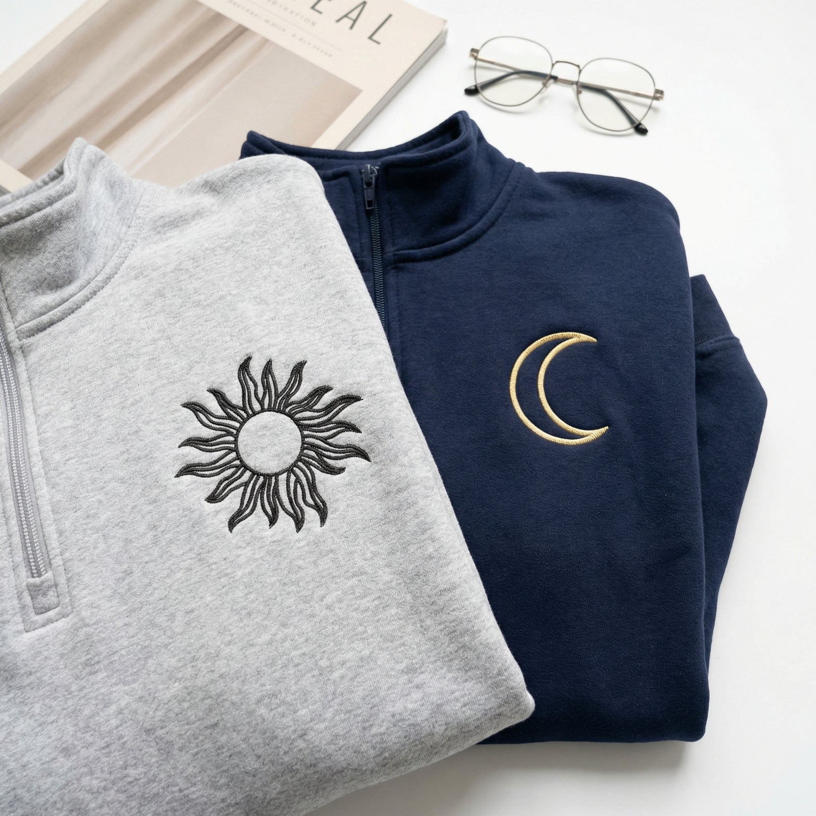 Sweats à capuche brodés personnalisés assortis pour couples