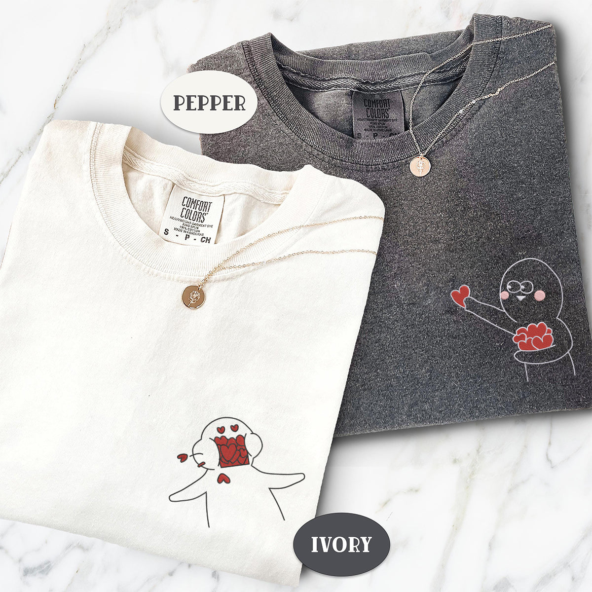 Custom Embroidered Take My Love Matching T-shirts for Couples