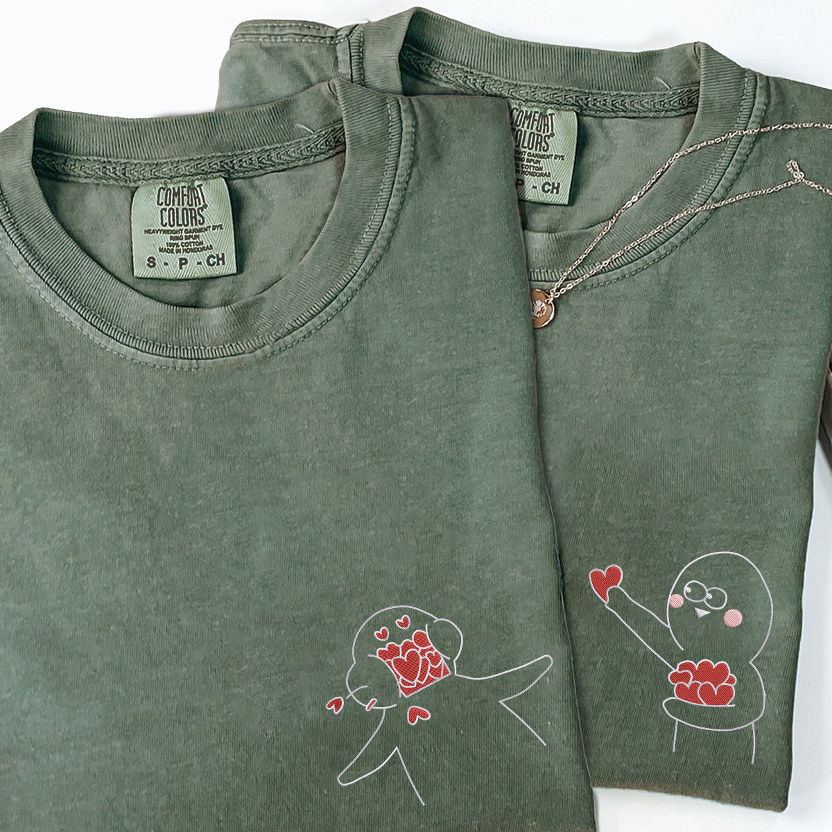 Individuell bestickte Froschkönig und Froschkönigin passende T-Shirts für Paare