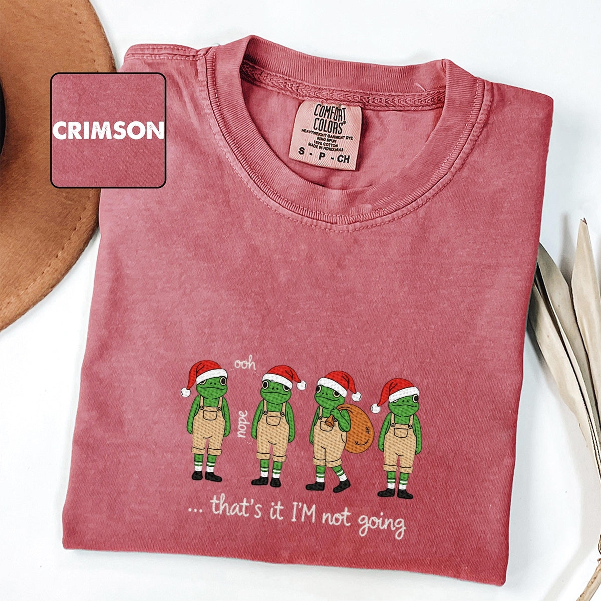 Custom Embroidered That’s It, I’m Not Going Christmas T-Shirt | Funny Holiday Meme Tee – Festive Embroidered Gift