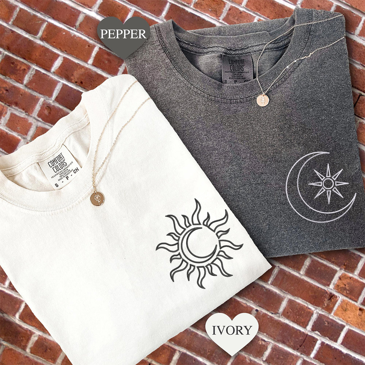 Individuell bestickte Zwei-in-Eins-T-Shirts für Paare